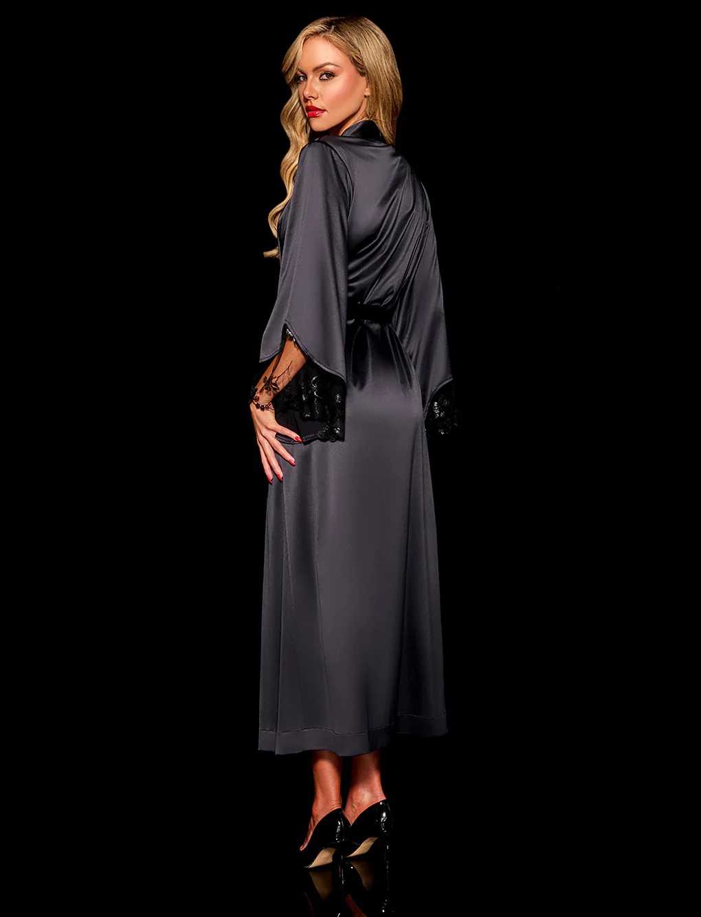 Whitney Black Long Robe - Image 2