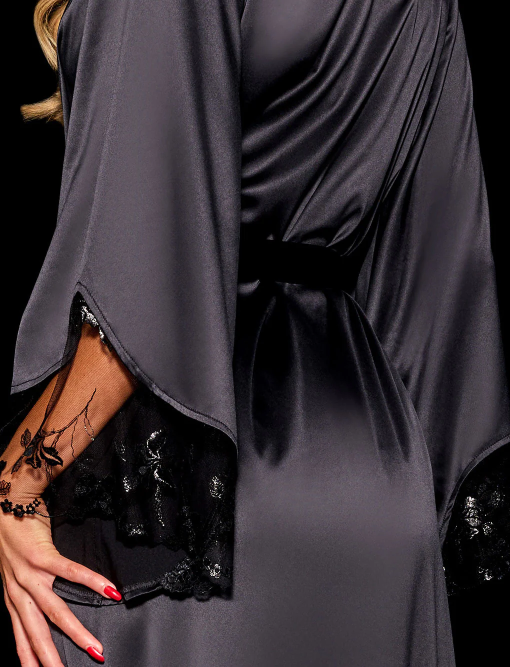 Whitney Black Long Robe - Image 5